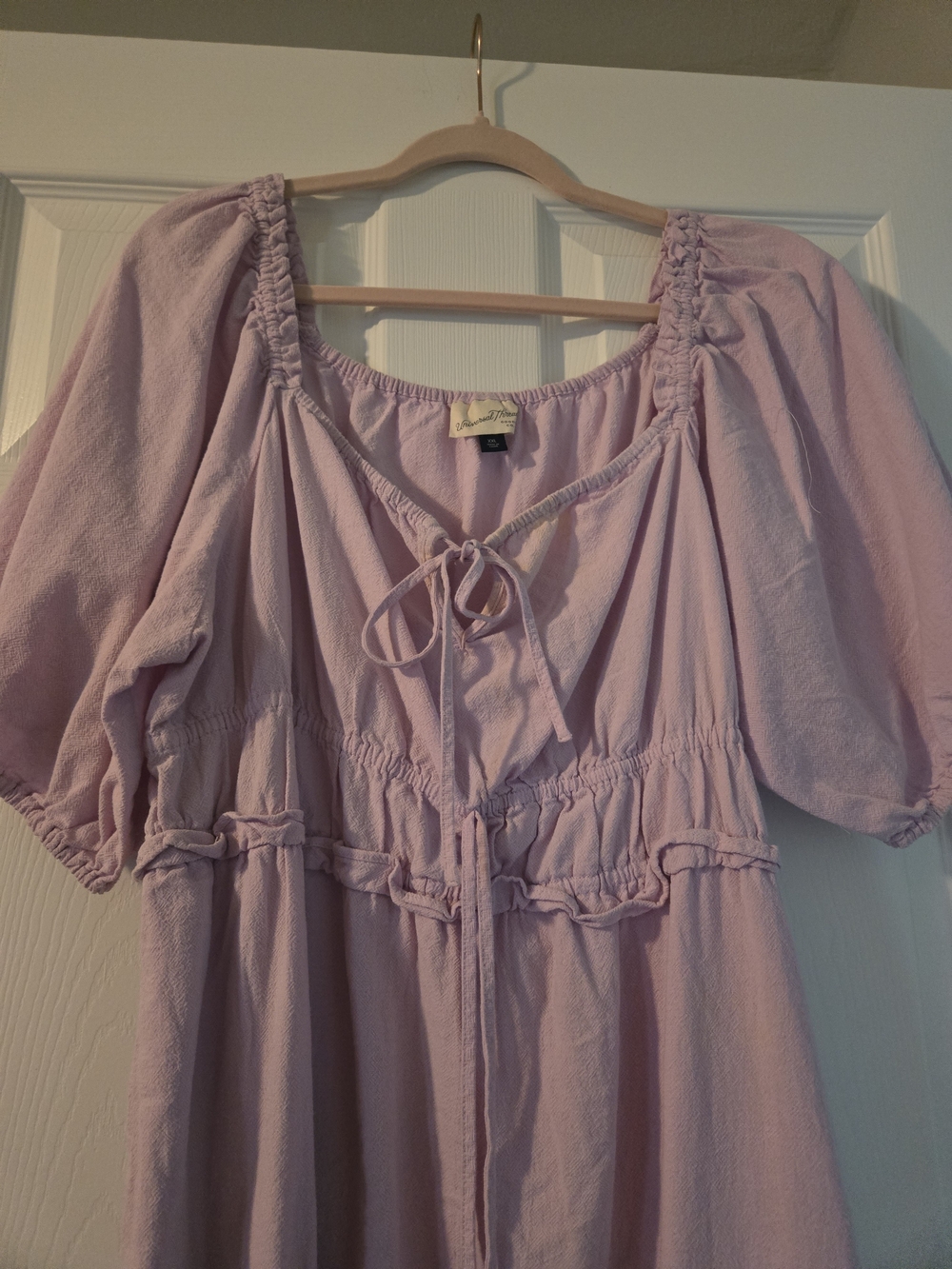 Universal Thread Lavender Tie-Front Peasant Midi Dress